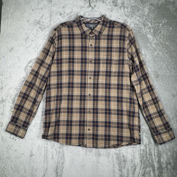 Toad & Co Shirt Mens XL Brown Blue Plaid Button Down Casual Heritage Gorpcore - Picture 2 of 8